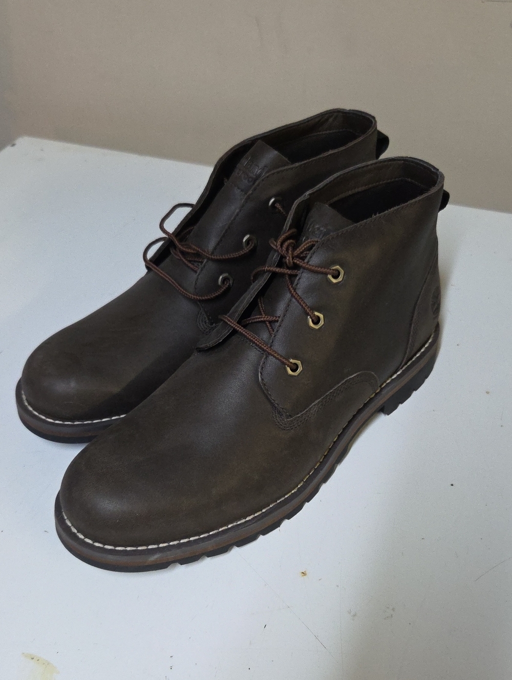 Timberland Men's New Brown Leather Chukka Boots - Classic Lace-Up Sz 12